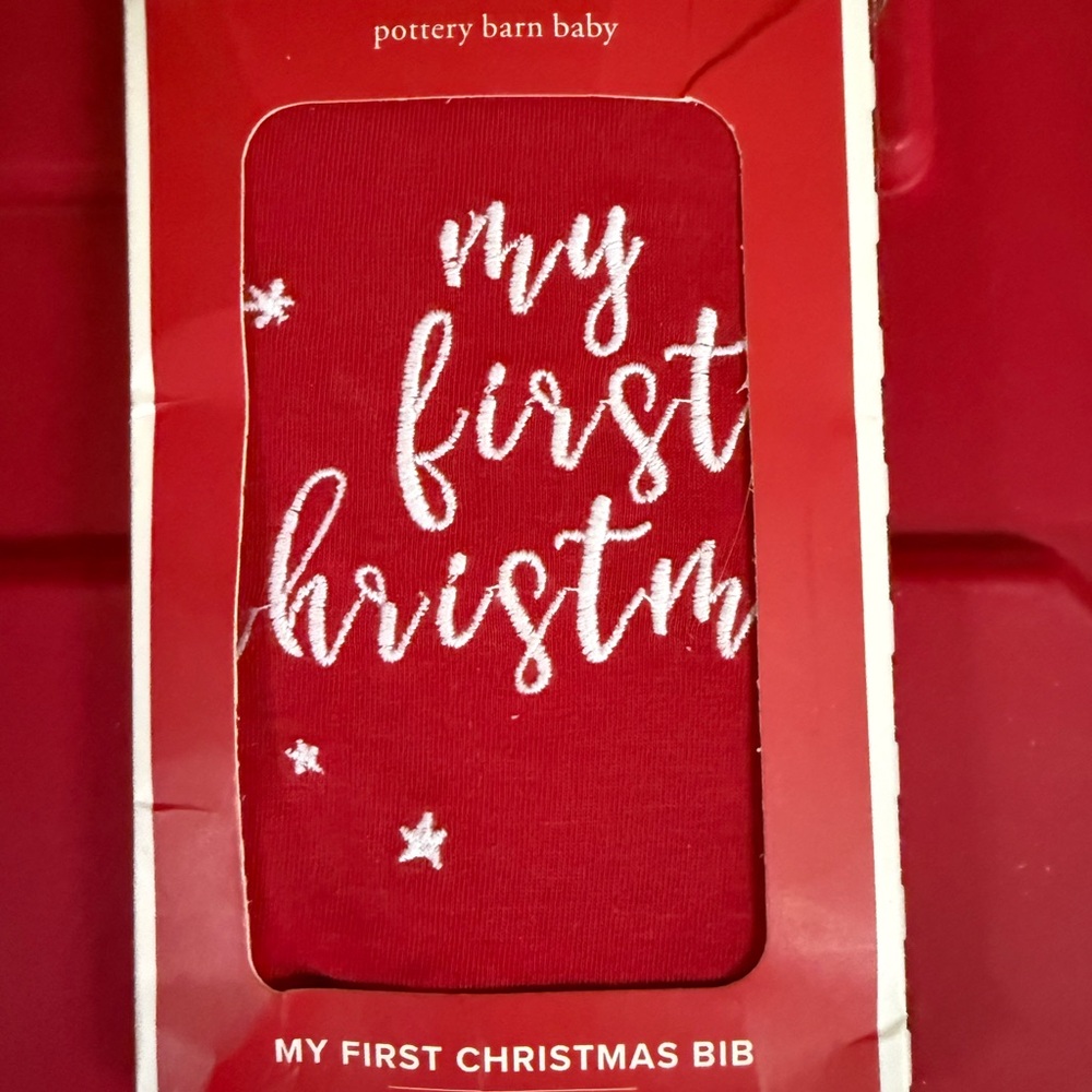New Pottery Barn Baby My First Christmas Bib